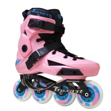 Imagem de Patins Inline Roller Feminino Freestyle Urban Traxart Revolt Rosa Abec