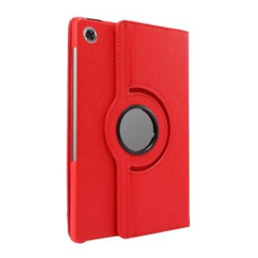 Imagem de Capa para tablet com suporte giratório 360 para Lenovo Tab M10 3ª geração TB328FU TB328XU M10 Plus Gen 3 10.6 TB125FU TB128FU M9 TB-310FU (vermelho, M10plus 3ª geração 10.6)