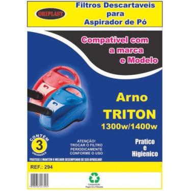 Imagem de Kit com 3 Sacos Descartáveis para Aspirador de Pó Arno Triton - Oripla