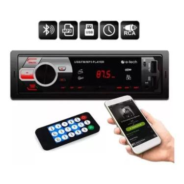 Imagem de Som Automotivo Radio, Bluetooth, Mp3, 2 Usb, Cartão Sd Card - E-tech