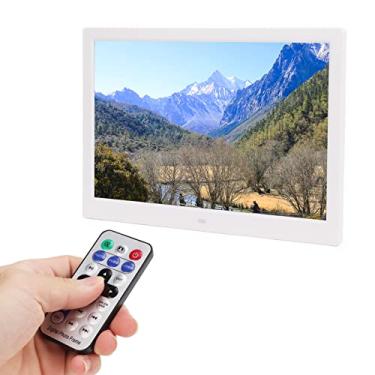 Imagem de Porta-retratos Digital de 14 Polegadas Com Controle Remoto, Calendário de Relógio, Múltiplas Funções, para Sala de Estar, Escritório, Branco (Plugue UE 110‑240V)