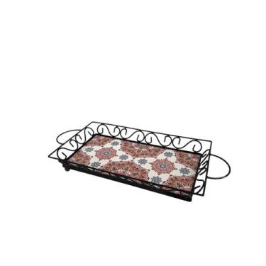 Imagem de Bandeja de Mesa Retangular Em Ferro Com Ladrilhos - Geral