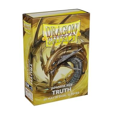 Imagem de 10 Packs Dragon Shield Dual Matte Mini Japanese Truth Gold 60 ct Card Sleeves Display Case