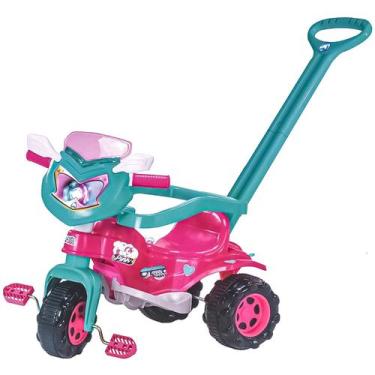 Imagem de Triciclo Motoca Infantil Tico Tico Uni Rosa Magic Toys Proteção Haste 