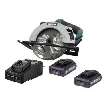 Imagem de Serra Circular Wesco Ws2934+2 Bateria 2ah 18v E Carrg Bivolt, Bivolt