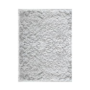 Imagem de Tapete Decorativo Linha Apolo 2x3 Cor Cinza Prata | Ideal para Sala, Quarto e Ambientes Internos 100% Poliéster | Base Antiderrapante, Fácil de Limpar e Alta Durabilidade