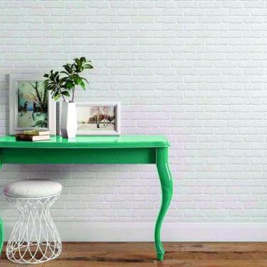 Imagem de Papel De Parede Autocolante Adesivo Tijolo Branco 3d 9m - Colaí