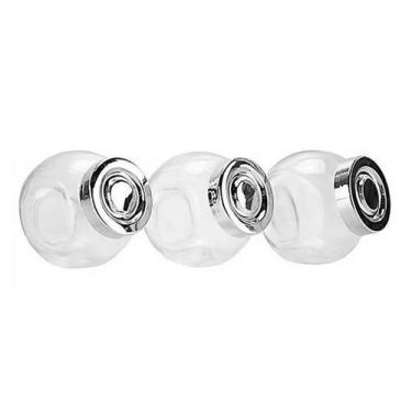 Imagem de Jogo pote de vidro com tampa 3 pcs tempero condimento - GMD