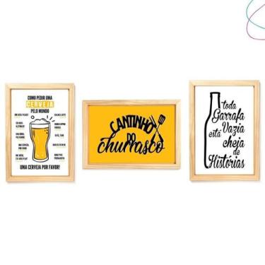 Imagem de quadro decorativo área gourmet churrasco cerveja chope - Creative Cat,