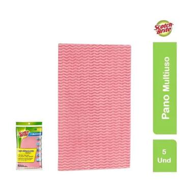 Imagem de Pano Multiuso Rosa Scotch-brite 58cm X 33cm 5 Unidades 3m - Scotch Bri