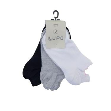Imagem de Meia Feminina Lupo Kit 3 Pares Cano Curto - 04536-089