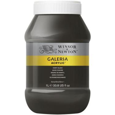 Imagem de Pote Tinta Acrílica Galeria Winsor & Newton 1 Litro Ivory Black