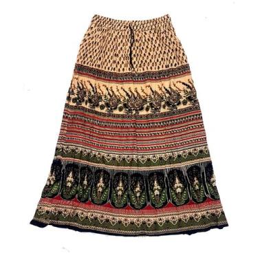 Imagem de Saia Indiana Maia Cigana Rodada Longa Vários Modelos - Bali, Verde, Ve
