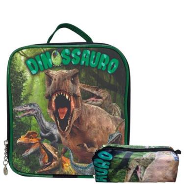 Imagem de Lancheira Bolsa Térmica Infantil Escolar Menino Masculino + Estojo Gra