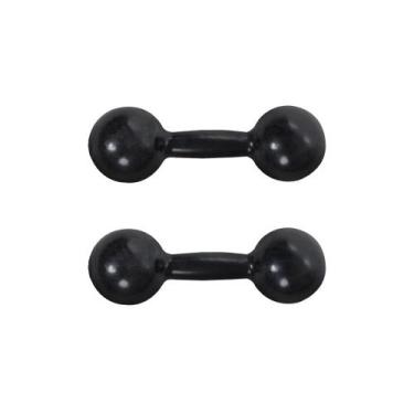 Imagem de Par Halteres Bola Emborrachado 8 Kg Treino Fitness - Camarx