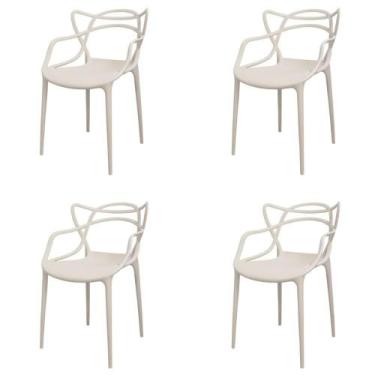 Imagem de Kit 4 Cadeiras Empilhável Inmetro Aviv Master Allegra Fratini Poliprop