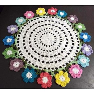 Imagem de Toalhinha De Mesa em Crochê Margarida Coloridinhas - Danivi Enxovais 