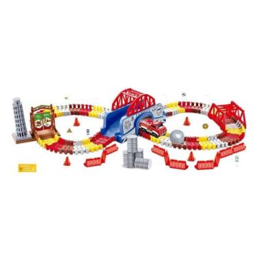 Imagem de Pista Bombeiro Track com Tunel e Acessorios 157 Pecas DM Toys Carrinho