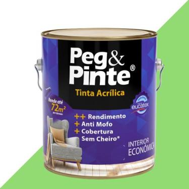 Imagem de Tinta Acrílica para Parede Peg e Pinte 3,6L Eucatex, Verde Recife