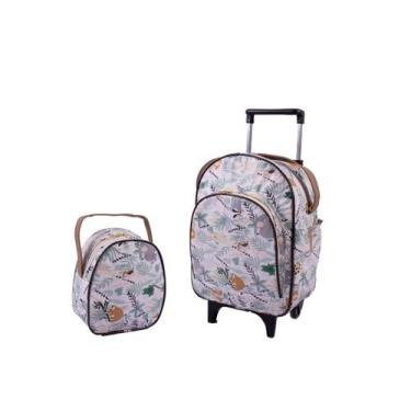 Imagem de Kit Mochila De Carrinho Infantil Bichinho G + Lancheira - Suporte Lanc