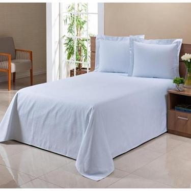 Imagem de Kit Colcha Cobre leito Piquet Casal Padrão 3Pçs Floral E Liso Várias C