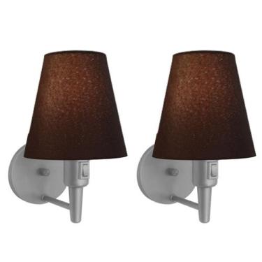 Imagem de Kit/2 Arandela Cone Md-2013 Cinza C/ Inter Liga e Desl Cúpula em Tecid