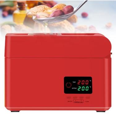 Imagem de Prensa de óleo totalmente automática com caixa de armazenamento embutida, máquina digital de extração de óleo de semente com temperatura controlada com baixo ruído, fechamento automático ao abrir a