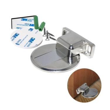 Imagem de Prendedor de Porta Magnético Slim Em Zamac Cromado Renna, Slim, Zamac