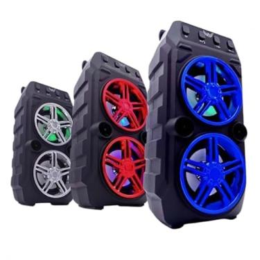 Imagem de Caixa de Som Bluetooth 5W com Antena e Entrada P10, 2x5W RMS, Rádio FM, Entrada para Cartão TF/Pen Drive/Cabo P2/Karaokê (Preto)