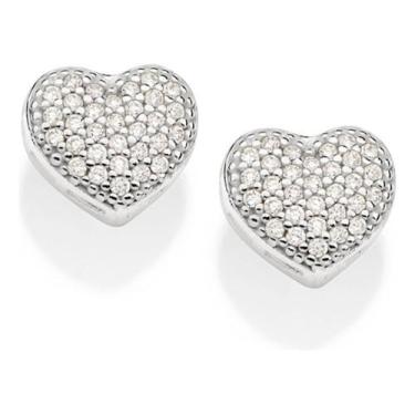Imagem de Brinco Formato Coração Cravejado Por 62 Zi 820122 - Rommanel, Branco, 