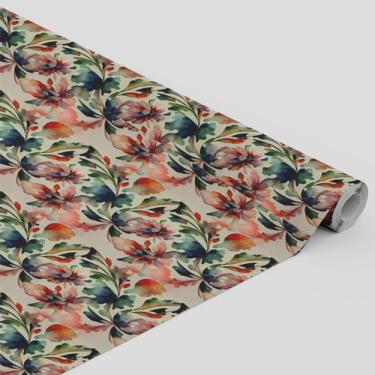 Imagem de Tecido Oxford Estampado Aquarela floral fundo bege - 1,40m - Core Deco