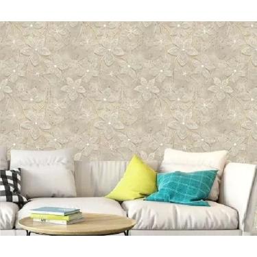 Imagem de Papel Parede Floral Flores Folha De Seda Adesivo Sala Quarto - Banner 