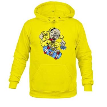 Imagem de Moletom 100% Algodão Flanelado Skatista Irado - Surprass, Amarelo, G