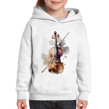 Imagem de Moletom Infantil Violino - Foca na Moda, Branco, 12