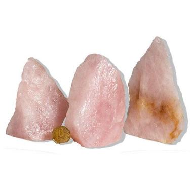 Imagem de 05 Cristal Rosa Pedra Pé Serrado 300 a 400g 8 a 13cm Tipo B - Cristais