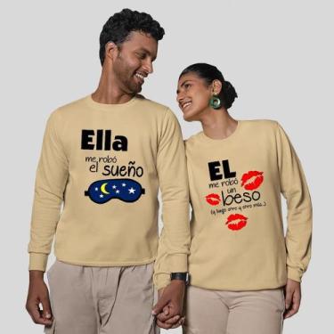 Imagem de Kit 2 Blusas Frio Moletom Careca Sem Capuz Casal Namorados Beijo - MP 