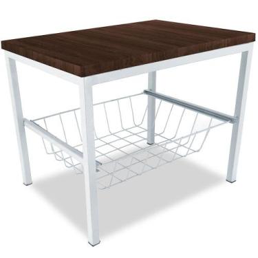 Imagem de Suporte Bebedouro Botijão Mini Balcão Cesto E Tampo Branco - Genus Móv