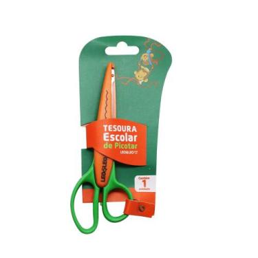 Imagem de Tesoura Escolar Plástica Infantil de Picotar Papel 2 Cortes - Leo&Leo 