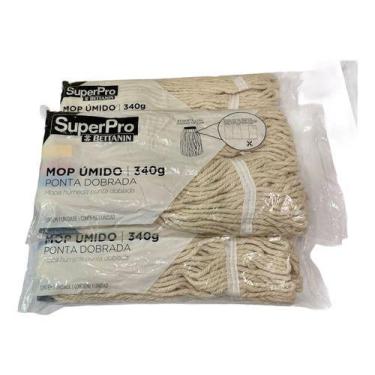 Imagem de Kit C/3 Refil Mop Úmido Algodão Ponta Cortada Bettanin Pro - Superpro,