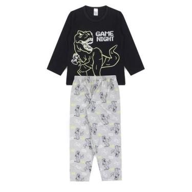 Imagem de Pijama Infantil Masculino Inverno Game Night - Hey Kids Preto - HeyKid