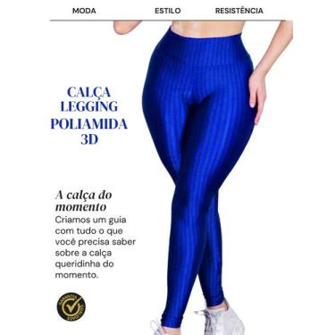 Imagem de 2 Calça Legging 3D Poliamida Básico Cintura Alta Grossa Fitness Academ