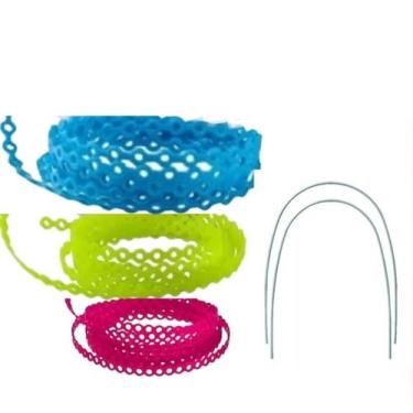 Imagem de Borrachinhas de Aparelho Ortodôntico 15 Pares Trançada (30 Tiras) + 02