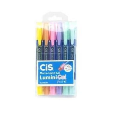 Imagem de Caneta Marca Texto Cis - Lumini Gel Pastel - 6 Cores