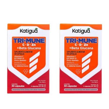 Imagem de Kit 2 Trimune Vit C Vit D E Zinco + Beta Glucana 30 Capsulas - Katigua