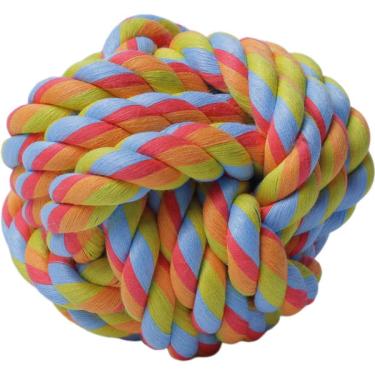 Imagem de Brinquedo Bola de Corda Colorida para Cães - Tam. G