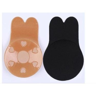 Imagem de Sutiã Adesivo Levanta Seio Invisible Push Up Orelha De Coelho BEGE M -