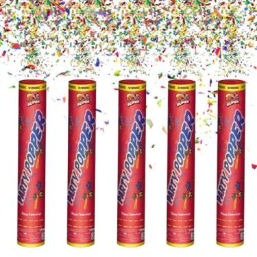 Imagem de Kit 5 Lança Confete Festa Varias Cores Réveillon Carnaval - Bwx