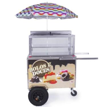 Imagem de Carrinho Expositor R2 em Inox para Doces e Bolos Gourmet 1242