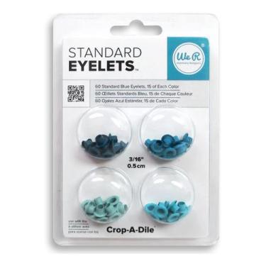Imagem de Ilhos Metal Eyelets & Washer Standard Blue C/60 Pcs - WE R MEMORY