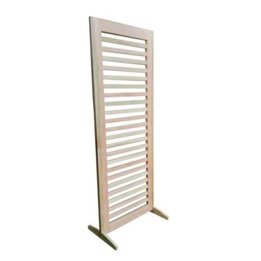 Imagem de Biombo Painel Breeze Brise Com Pés Madeira 210x80 Cm Vãos Vazados Euca